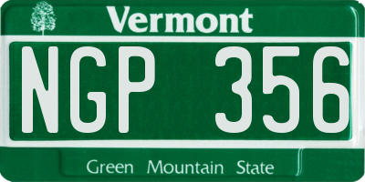 VT license plate NGP356