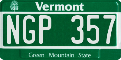 VT license plate NGP357