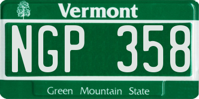 VT license plate NGP358