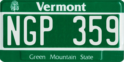 VT license plate NGP359