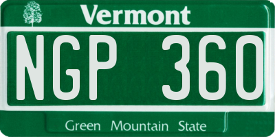 VT license plate NGP360