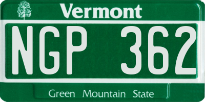 VT license plate NGP362