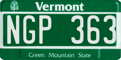 VT license plate NGP363