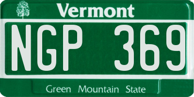 VT license plate NGP369