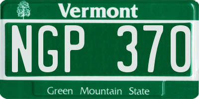 VT license plate NGP370