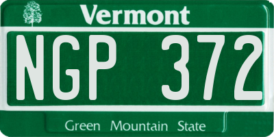 VT license plate NGP372