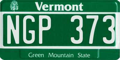 VT license plate NGP373