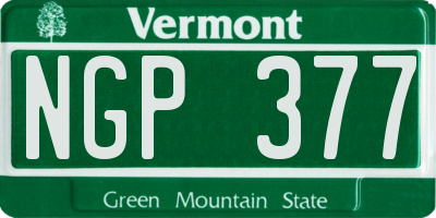 VT license plate NGP377