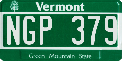 VT license plate NGP379