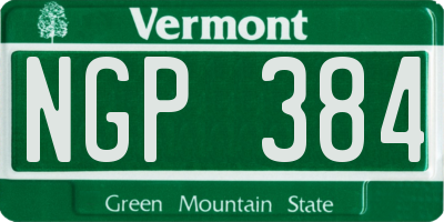 VT license plate NGP384