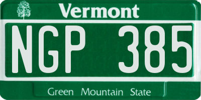 VT license plate NGP385