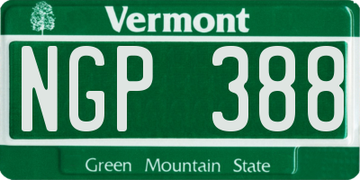 VT license plate NGP388