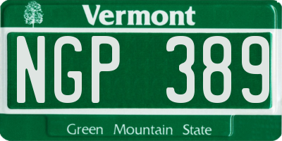 VT license plate NGP389