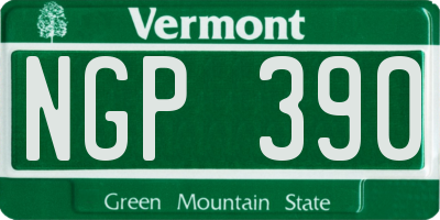 VT license plate NGP390