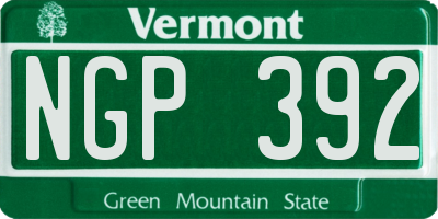 VT license plate NGP392