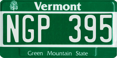 VT license plate NGP395