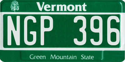 VT license plate NGP396