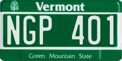 VT license plate NGP401