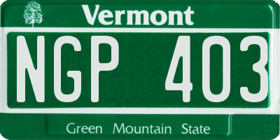 VT license plate NGP403