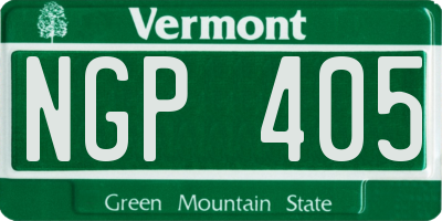 VT license plate NGP405
