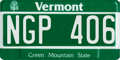 VT license plate NGP406