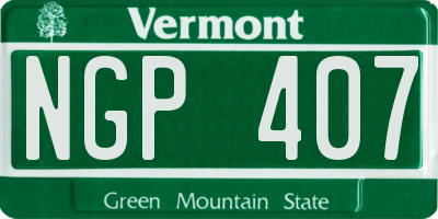 VT license plate NGP407