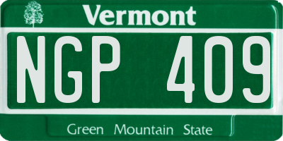 VT license plate NGP409