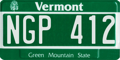 VT license plate NGP412