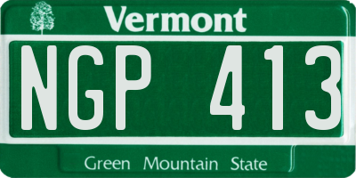VT license plate NGP413