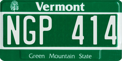 VT license plate NGP414