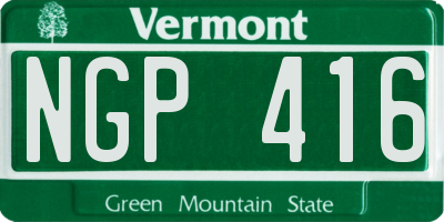 VT license plate NGP416