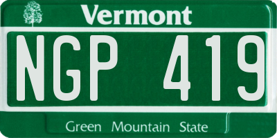 VT license plate NGP419