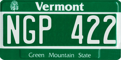 VT license plate NGP422