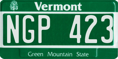 VT license plate NGP423