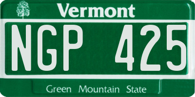 VT license plate NGP425