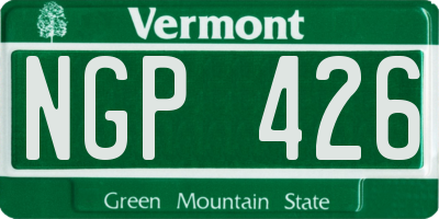 VT license plate NGP426