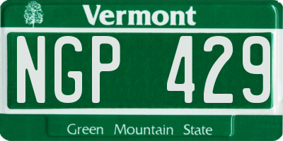 VT license plate NGP429