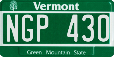 VT license plate NGP430