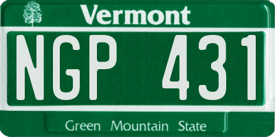 VT license plate NGP431
