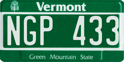 VT license plate NGP433