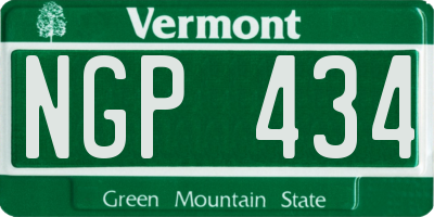 VT license plate NGP434