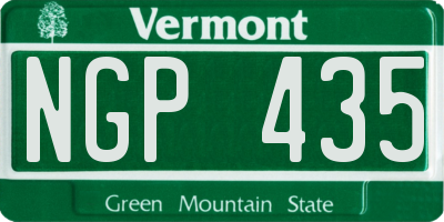 VT license plate NGP435