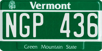 VT license plate NGP436