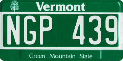 VT license plate NGP439