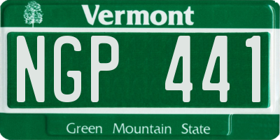 VT license plate NGP441