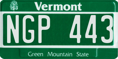 VT license plate NGP443