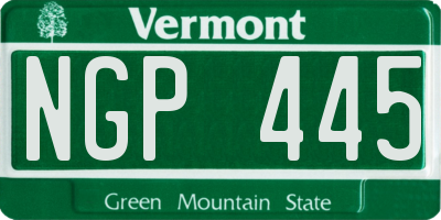 VT license plate NGP445