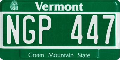VT license plate NGP447