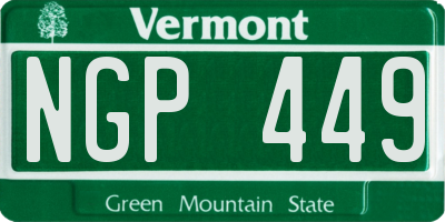 VT license plate NGP449