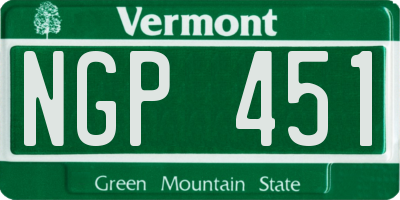 VT license plate NGP451